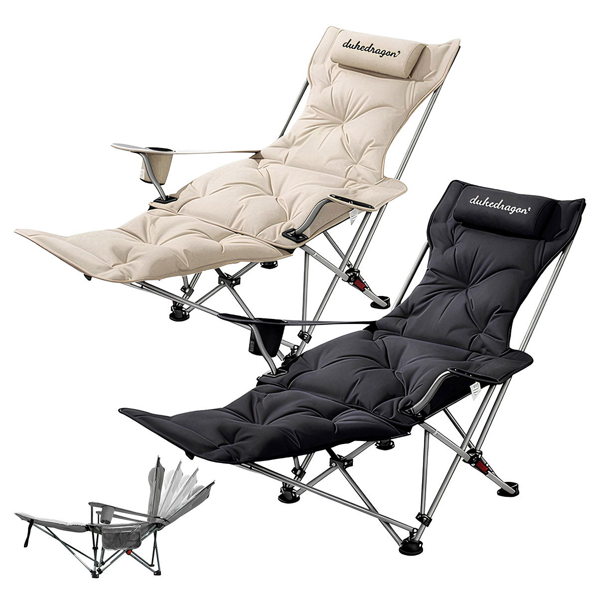 2脚セット リクライニング アウトドアチェア 折りたたみ式