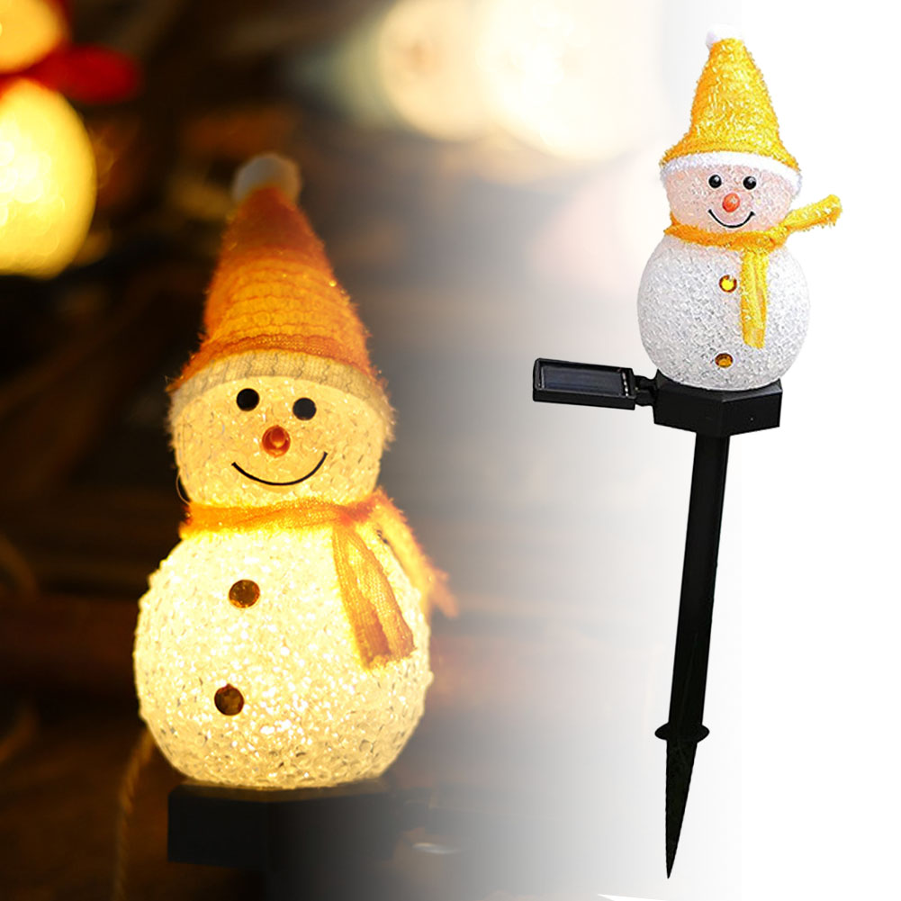 雪だるま型ソーラーライト ランタン ランプ ガーデンライト 雪だるま