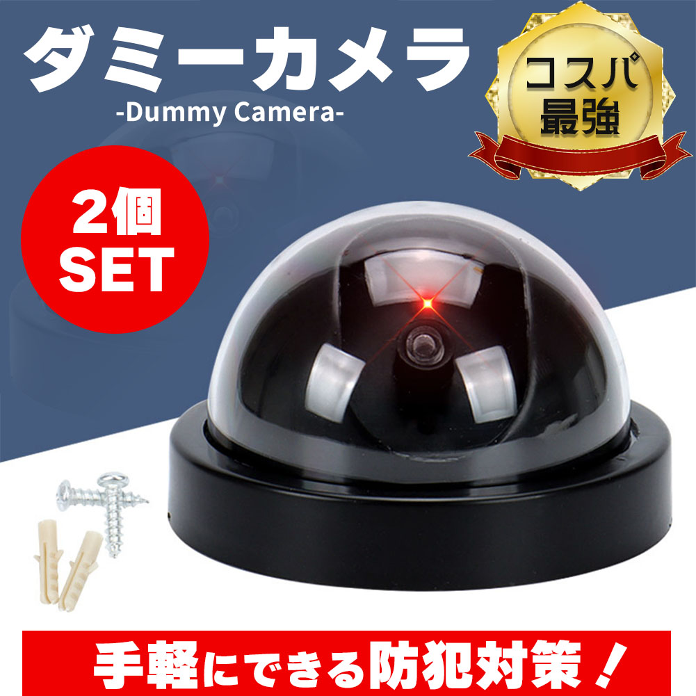 ダミーカメラ ドーム型 2個セット 防犯 防犯グッズ 屋内 屋外 監視