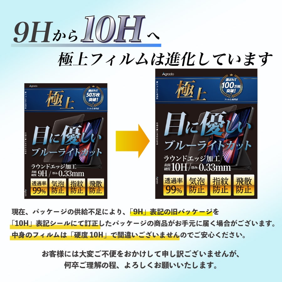Surface Pro Pro8 X Pro4 Pro5 Pro6 Pro7 液晶保護フィルム ブルー