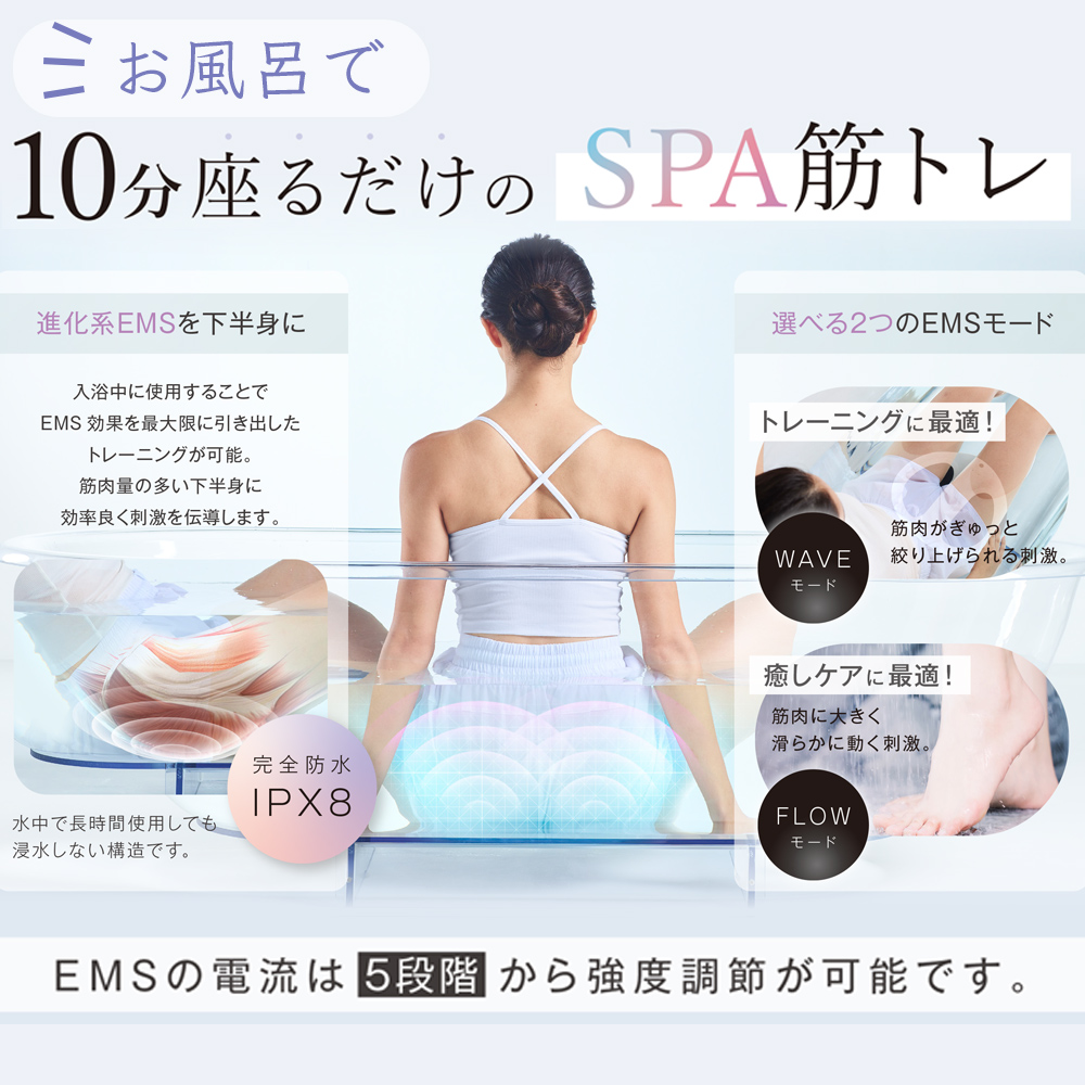 正規品 WAVEWAVE EMS ハイドロマット Hydro Mat 入浴時のお尻のEMS SPA