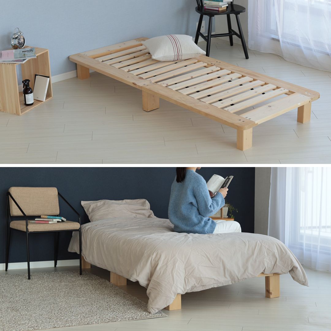すのこベッド シングル 頑丈 ベッドフレーム 幅83cm S 無垢材 パイン