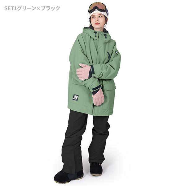 BOARDEE スノボウェア レディース 上下セット スノーボードウェア