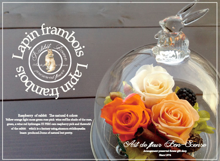 選べる7色♪幸せを贈る『幸運のうさぎ〜ラパン〜』プリザーブド