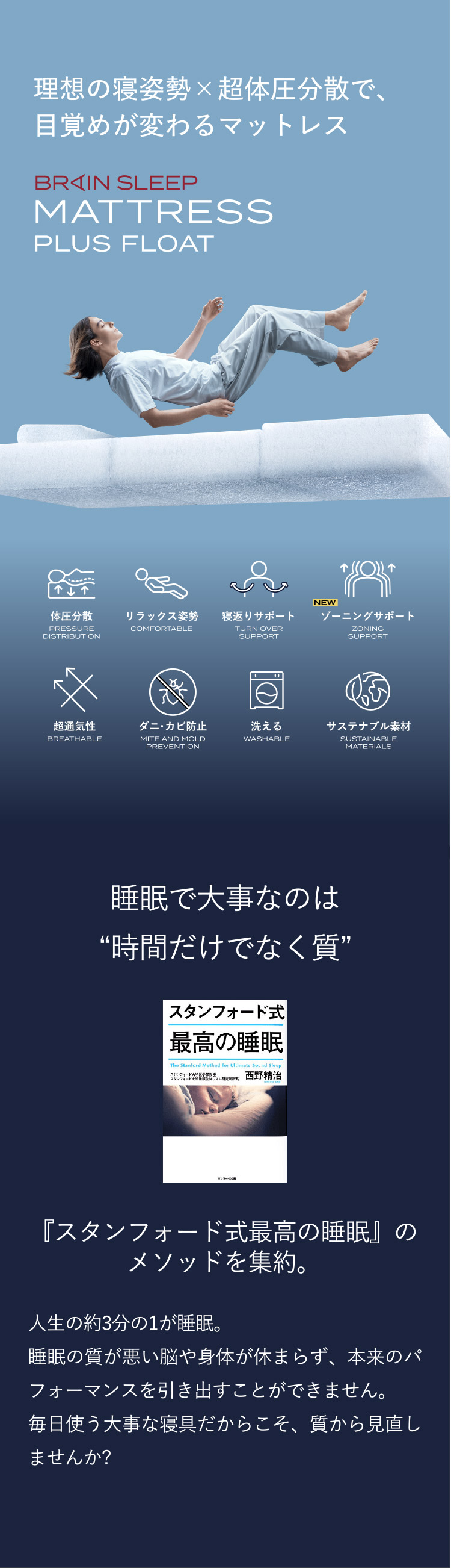 訳あり注意】BRAIN SLEEP プラスフロート シングル ブレインスリープ