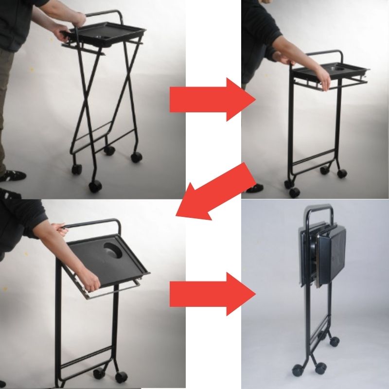 訪問理美容におすすめ 美容室 折りたためるワゴン キャスター付き TR