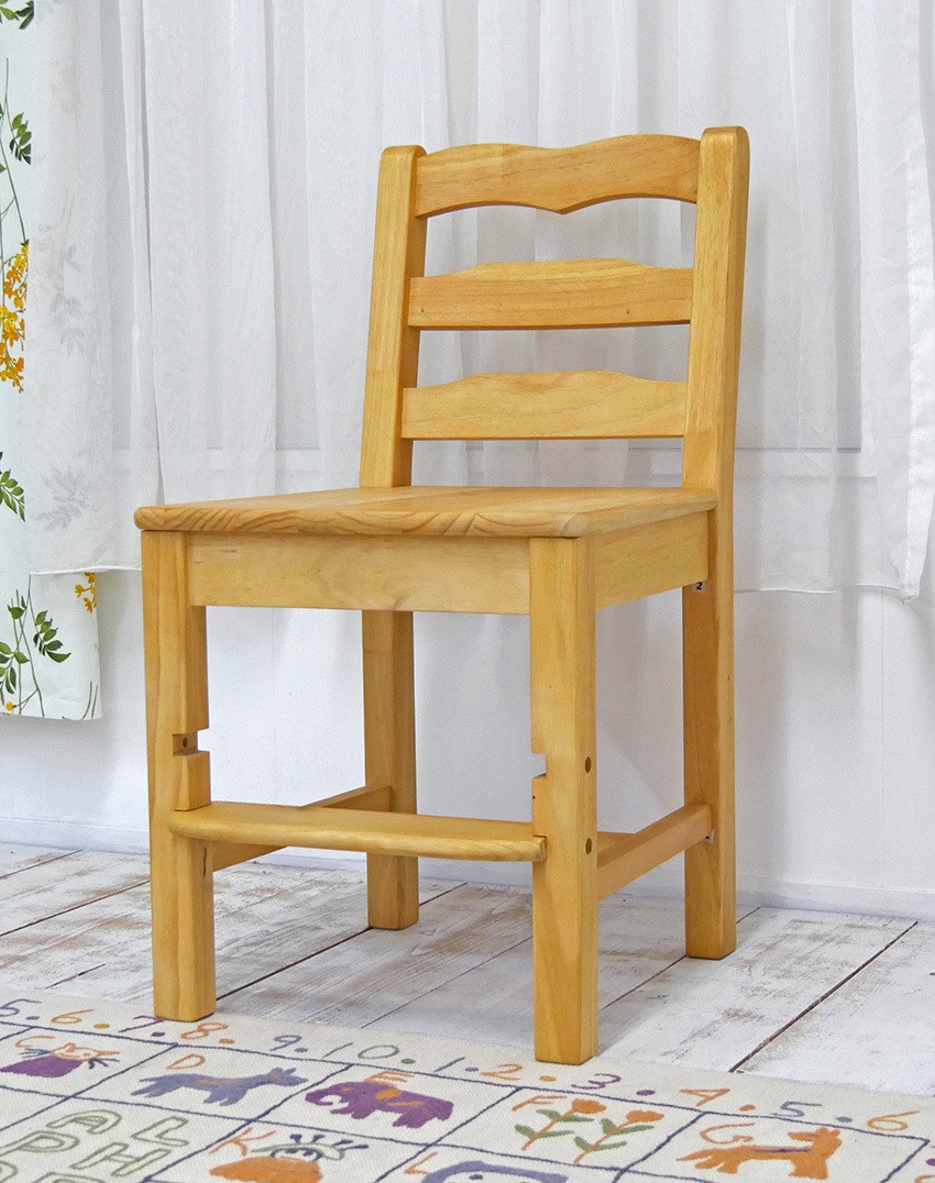 天然木 パイン椅子 無垢材 カントリー調 子供用 学習イス ダイニング