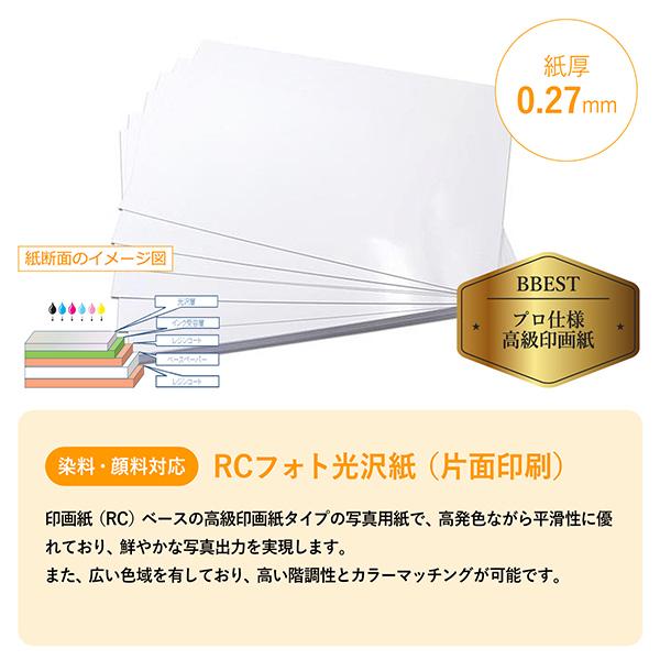 写真用紙 印画紙 RCフォト用紙 光沢紙 L判 フォト用紙 写真印刷 厚0.27