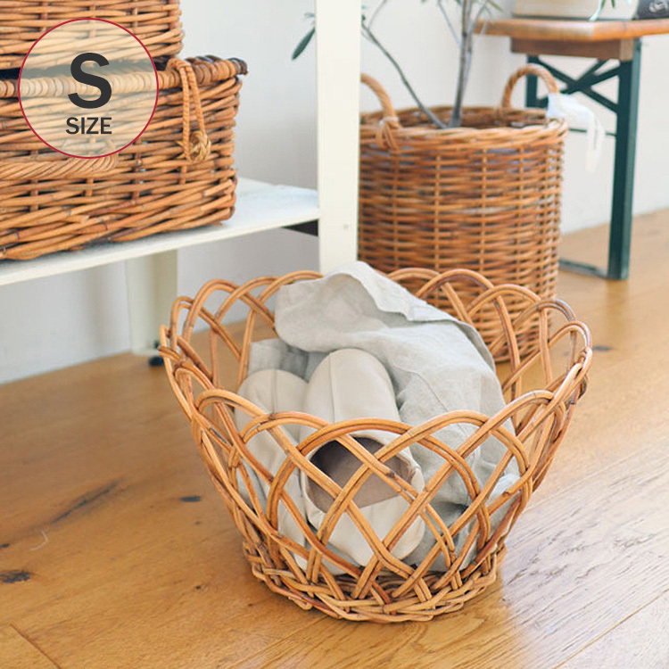 ナチュラル雑貨 シンプル かご 収納 ラタン 籐 天然素材 ランドリー