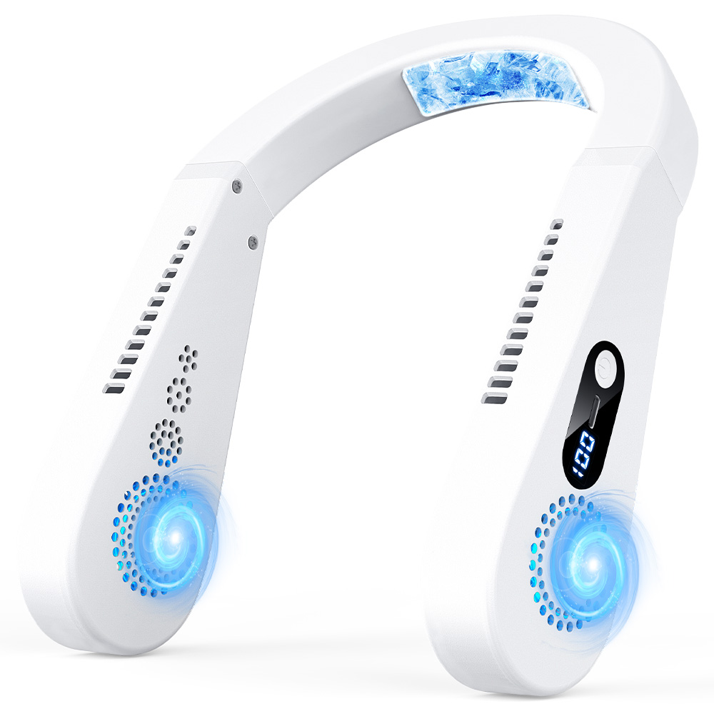 首掛け扇風機 7000mAh大容量 冷却プレート 首かけ扇風機 携帯扇風機