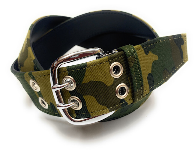 Wピンベルト】 迷彩柄ベルト 40ミリ幅 ダブルピンベルト camo柄
