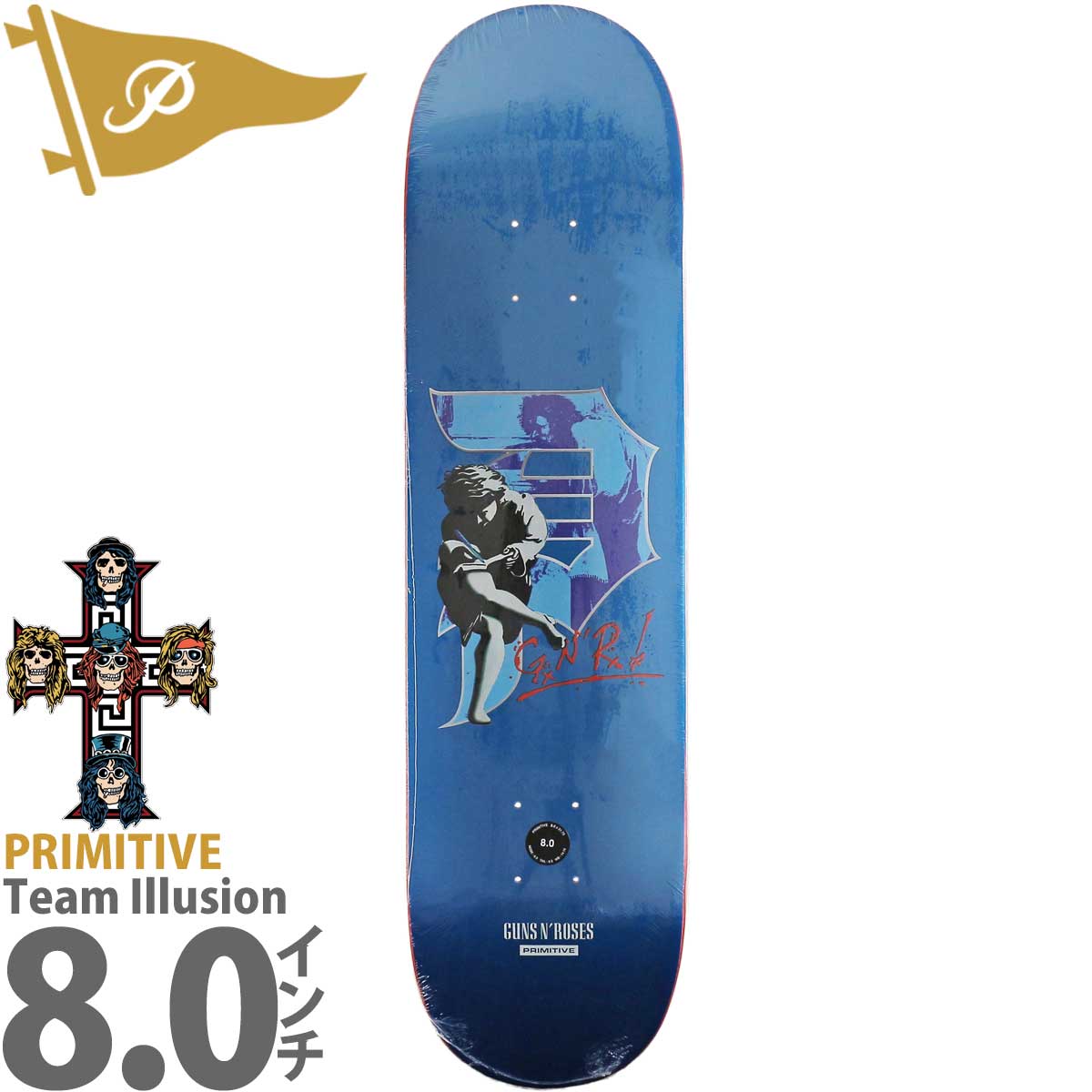 PRIMITIVE（プリミティブ） 8.0インチ スケボー デッキ Primitive Guns
