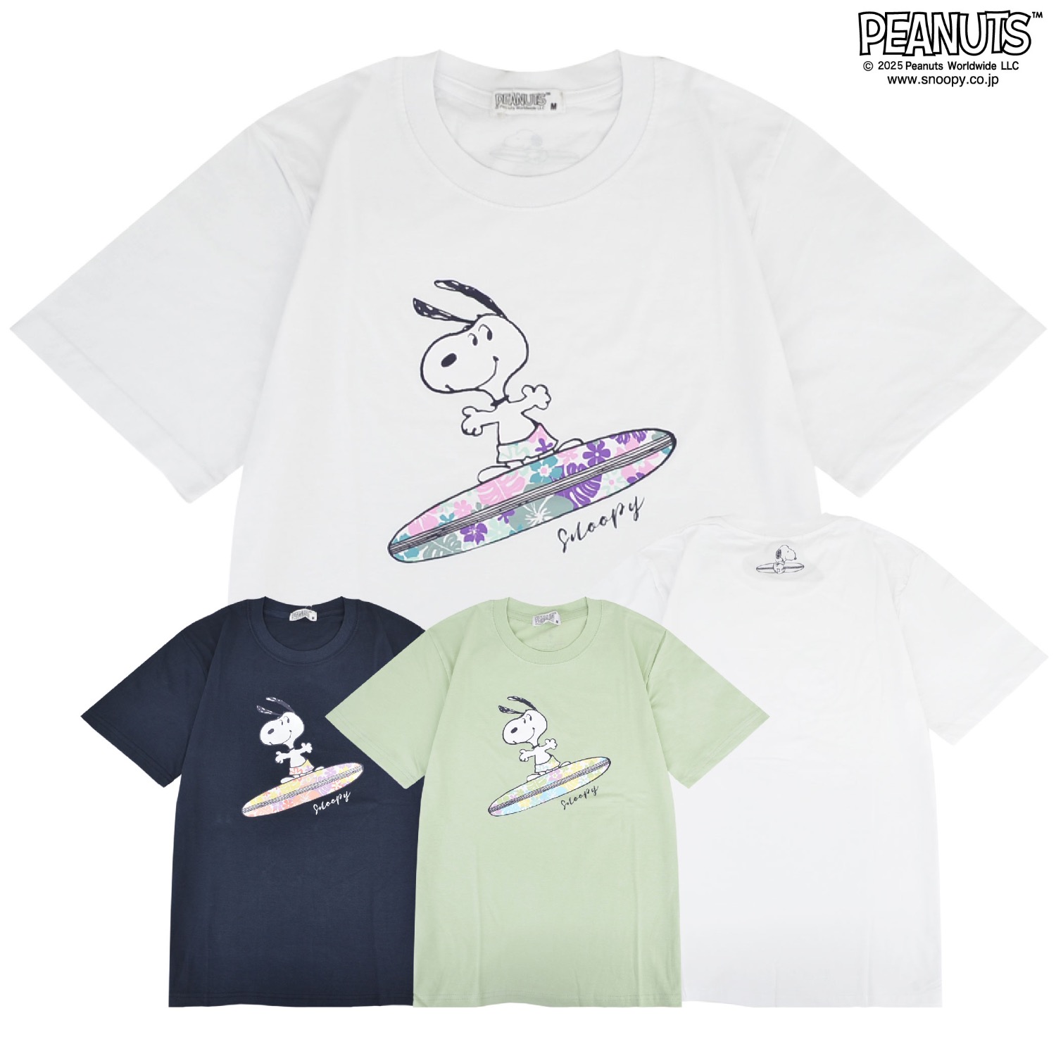 SNOOPY（スヌーピー） Tシャツ 半袖 トップス プリント サーフ柄 夏