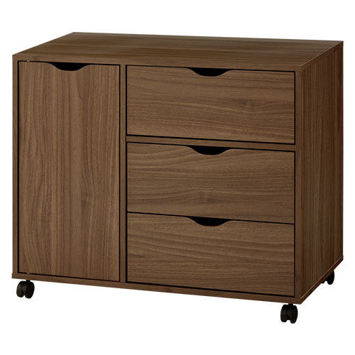 ぼん家具 チェスト キャスター キャビネット 木製 収納棚 扉付き