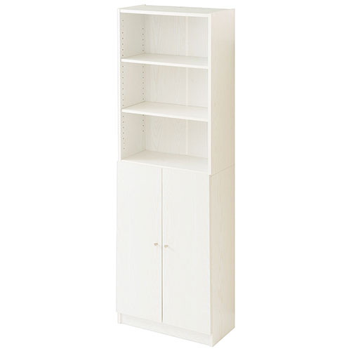 ぼん家具 カラーボックス 6段 扉付き ディスプレイラック 薄型 本棚 大