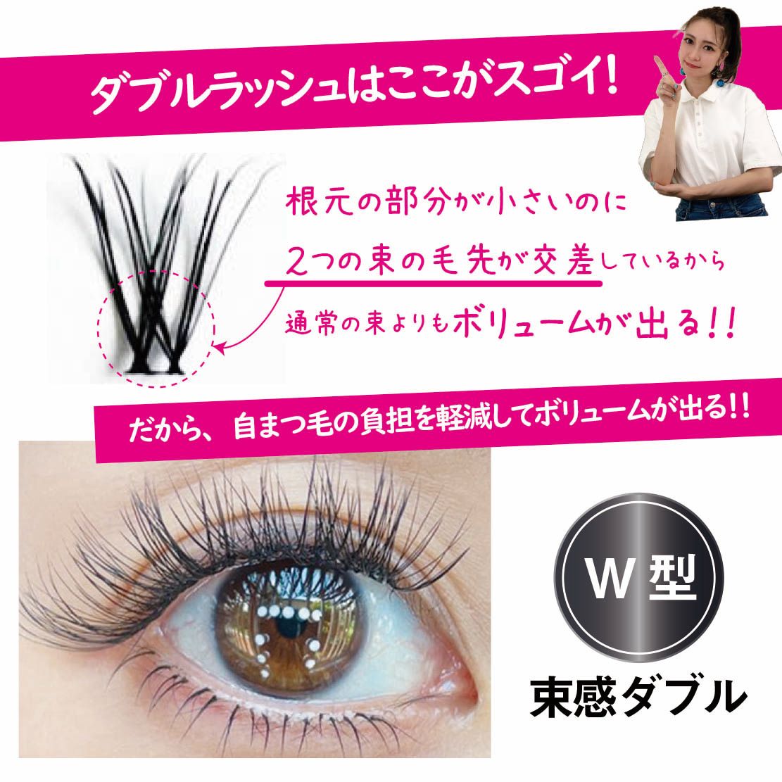 Dカール マツエク セルフ つけまつげ つけま 部分用 ダブルラッシュ