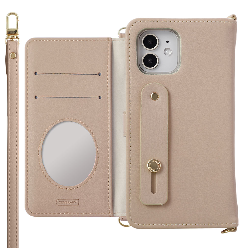 iPhone12 ケース mini pro max 手帳型 ブランド おしゃれ ミラー付き