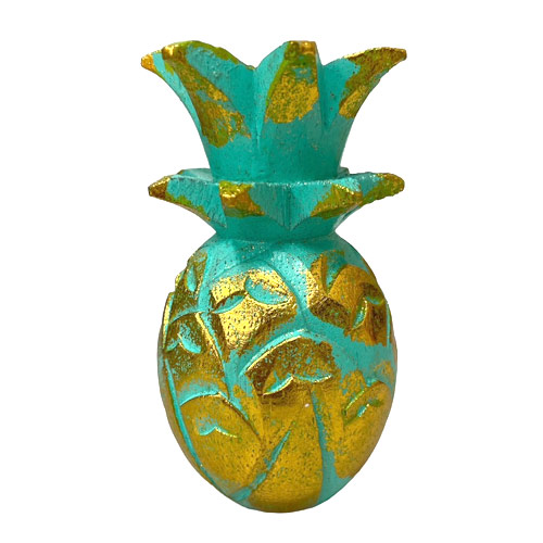 パイナップル 木製 オブジェ Sサイズ 10cm ハワイ雑貨 南国 インテリア