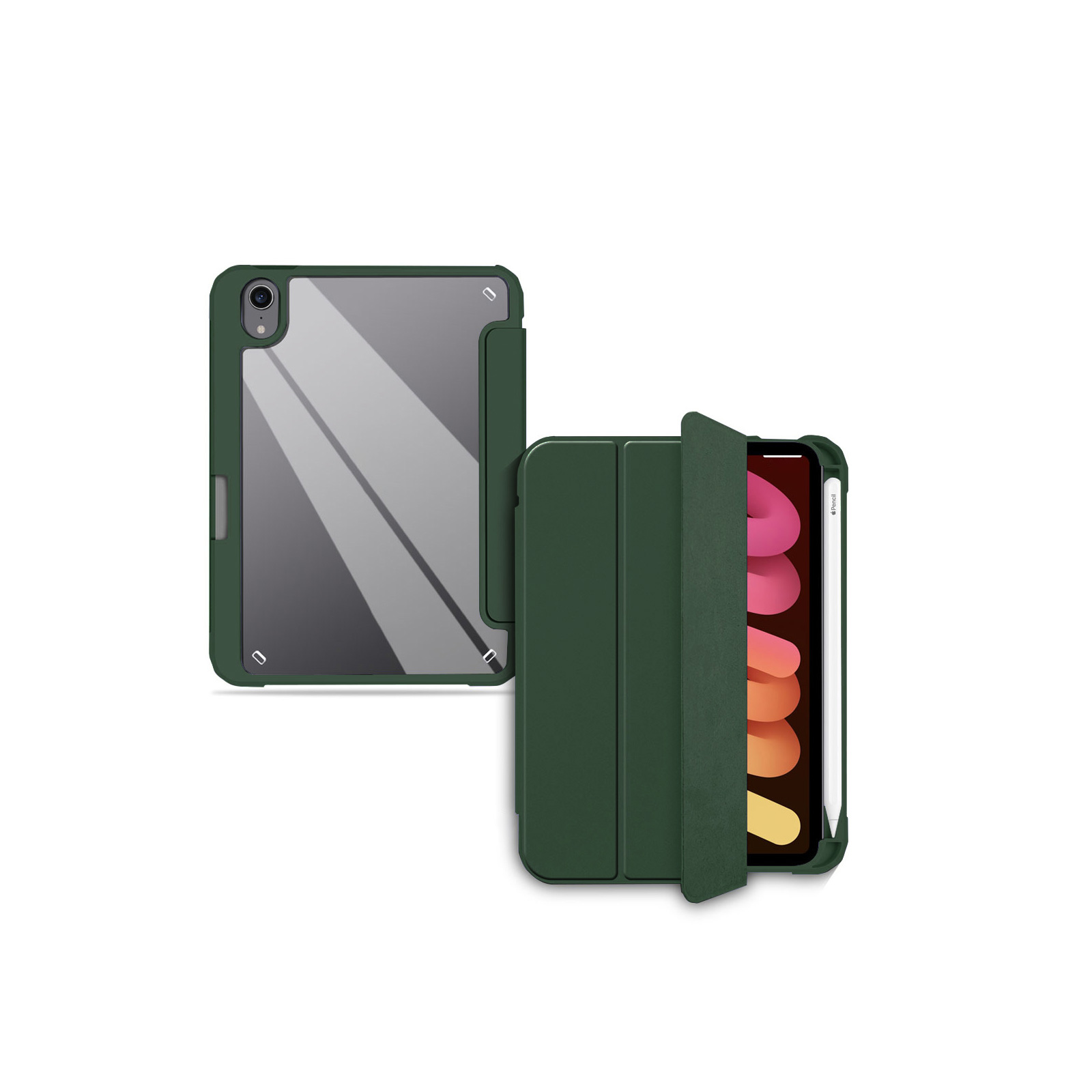 iPad Apple mini 7 2024モデル ケース 手帳型 カバー TPU&PUレザー素材