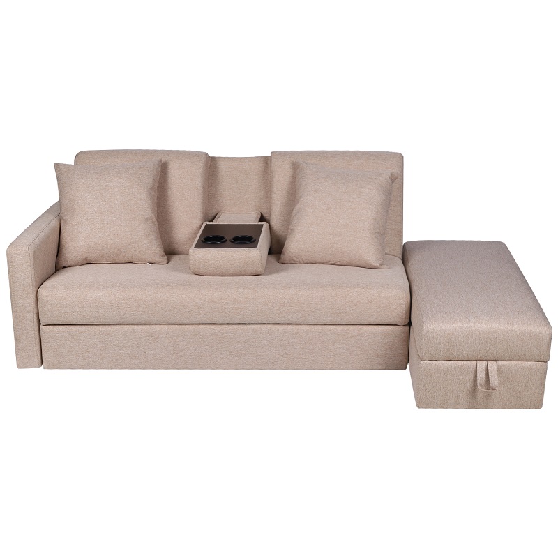 ソファ ソファーベッド 3人掛け カウチソファ 収納付き オットマン付き