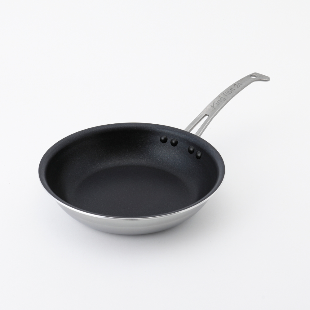 キングフロン フライパン 浅型 24cm IH対応 ステンレスハンドル 中尾