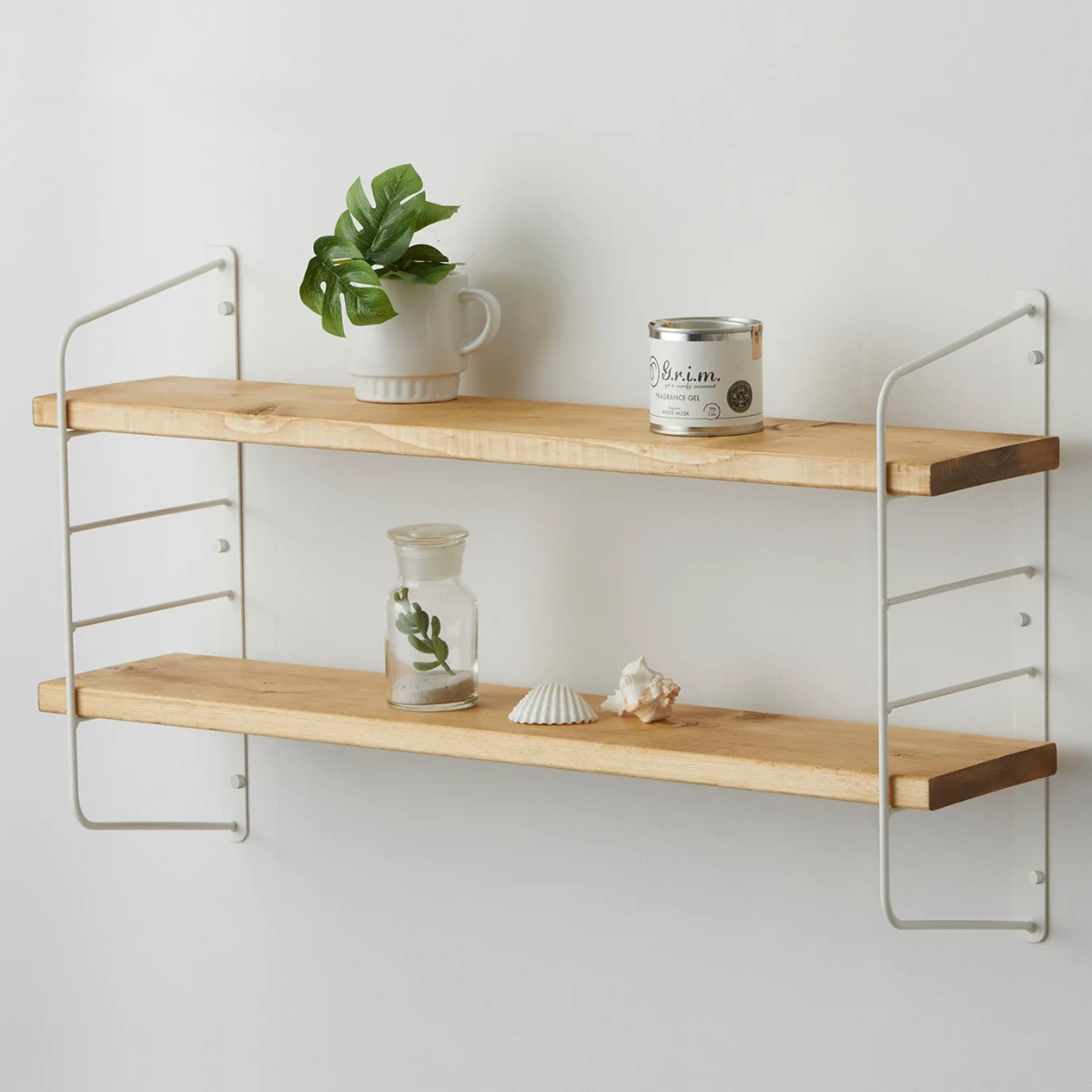 LABRICO 棚板 ラブリコ パイン集成材 白 茶 幅40×奥行10×高さ1.5cm