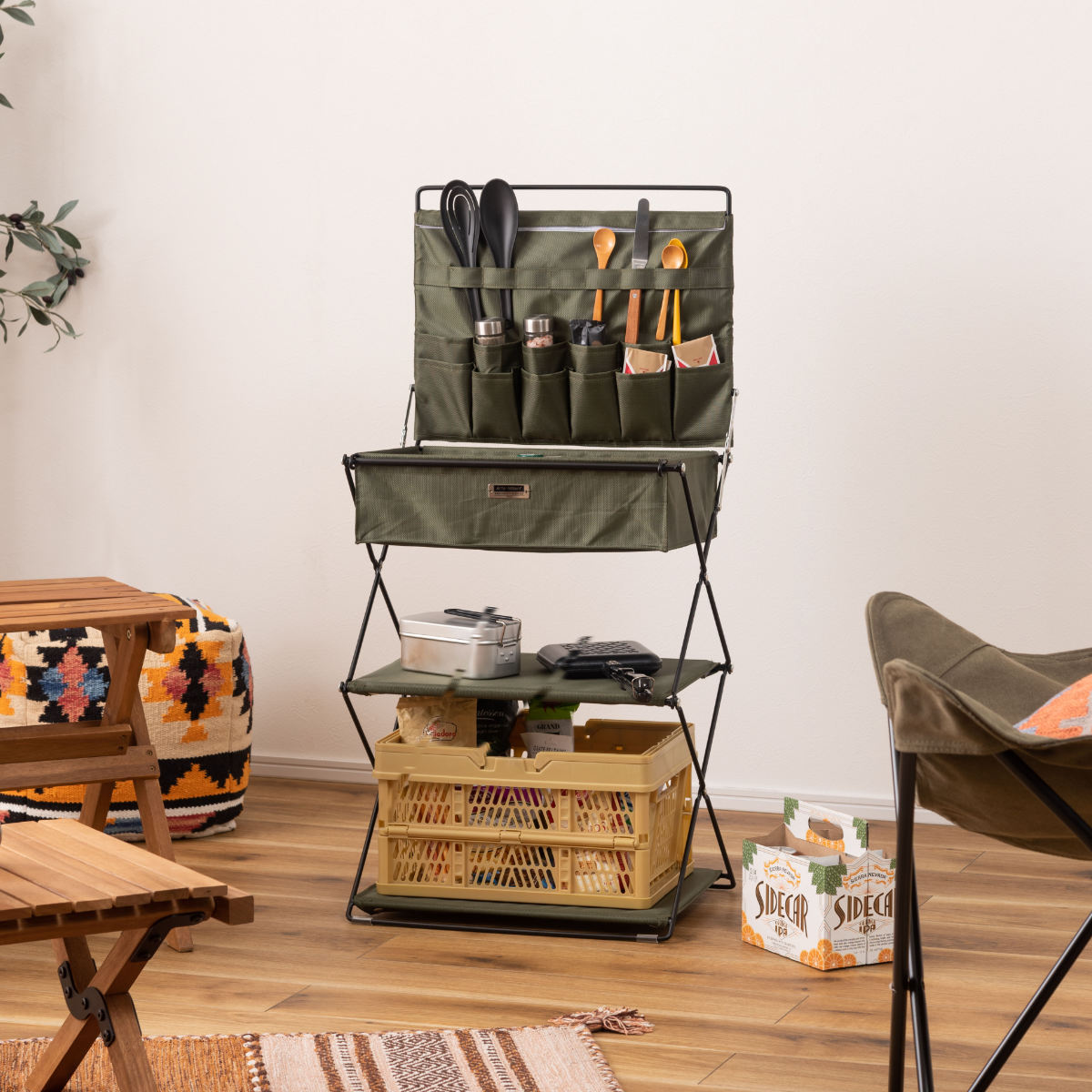 東谷 収納棚 フォールディングラック 3段 折りたたみ （ ラック 収納