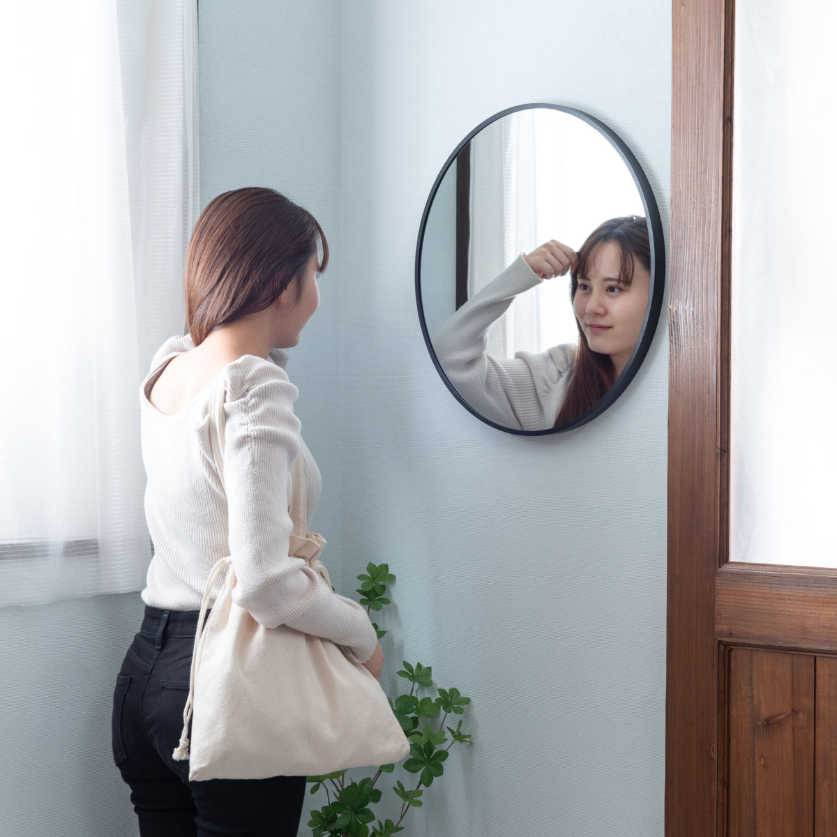 東谷 ウォールミラー 円型 直径50cm （ 丸 ラウンド 鏡 ミラー 壁掛け