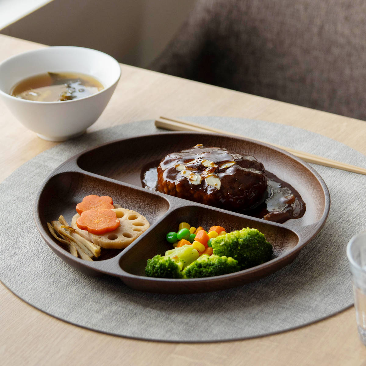 カノー ランチプレート Woody （ 電子レンジ対応 食洗機対応 日本製