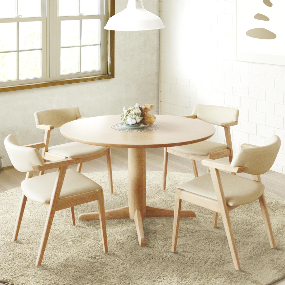 ダイニングテーブル 円型 直径110cm アートライフ （ 開梱設置