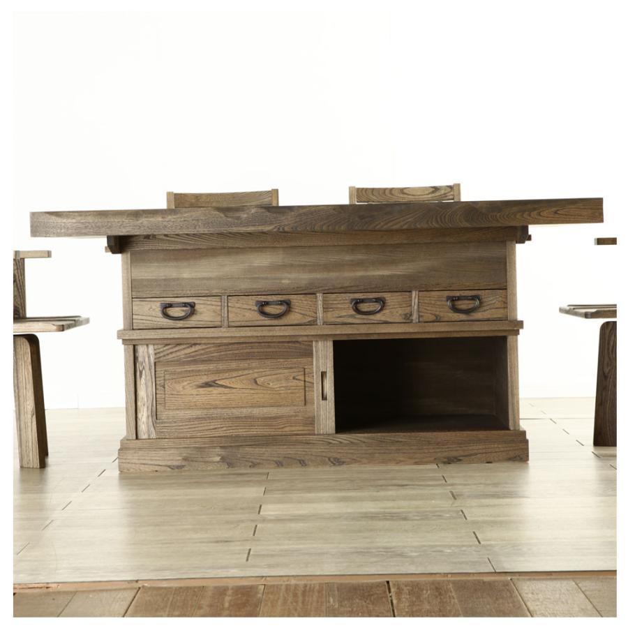 和家具 ダイニングテーブル 木製 4人掛け “ 大江戸 ” 囲炉裏 テーブル