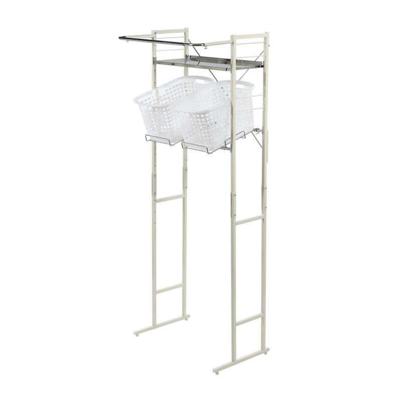 川口工器 ランドリーラック 洗濯機ラック 1段 バスケットタイプ