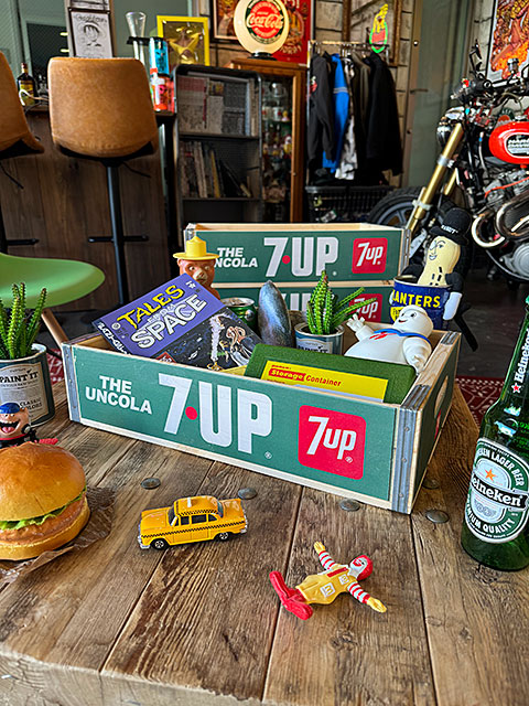 7UP セブンアップ ウッドクレート ソーダ木箱 （グリーン） 単品
