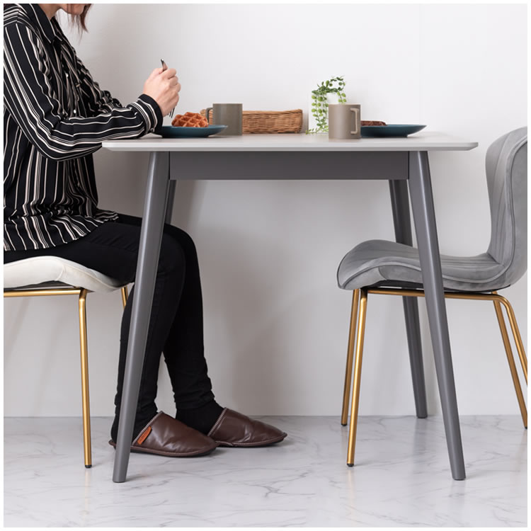 東谷 ダイニングテーブル 大理石調 おしゃれ 幅80 正方形 2人用 角