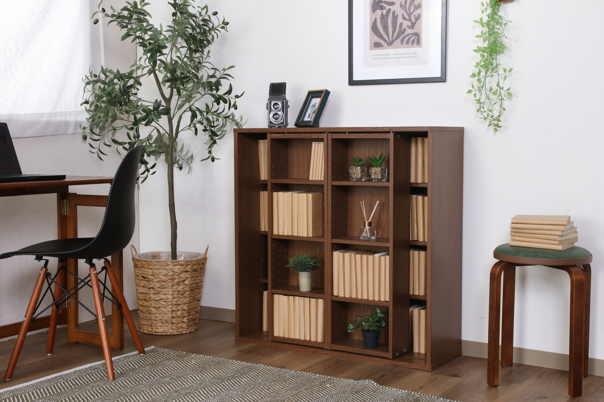 不二貿易（Fuji Boeki） ダブルスライドラック 4段 高さ調節可能 本棚