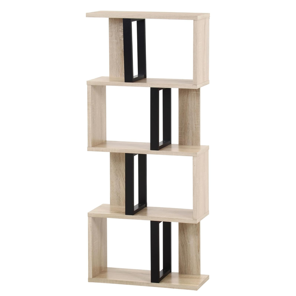 オープンラック 木製 4段 棚 ラック S字 ディスプレイラック オープン