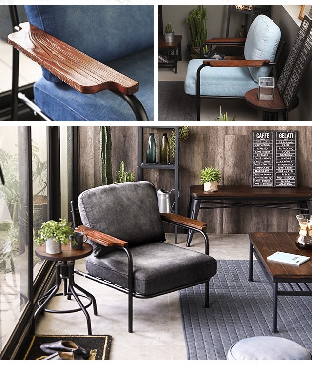 デニムソファ一人掛けの通販 かな様専用 1人掛けソファ 肘掛け付き デニム