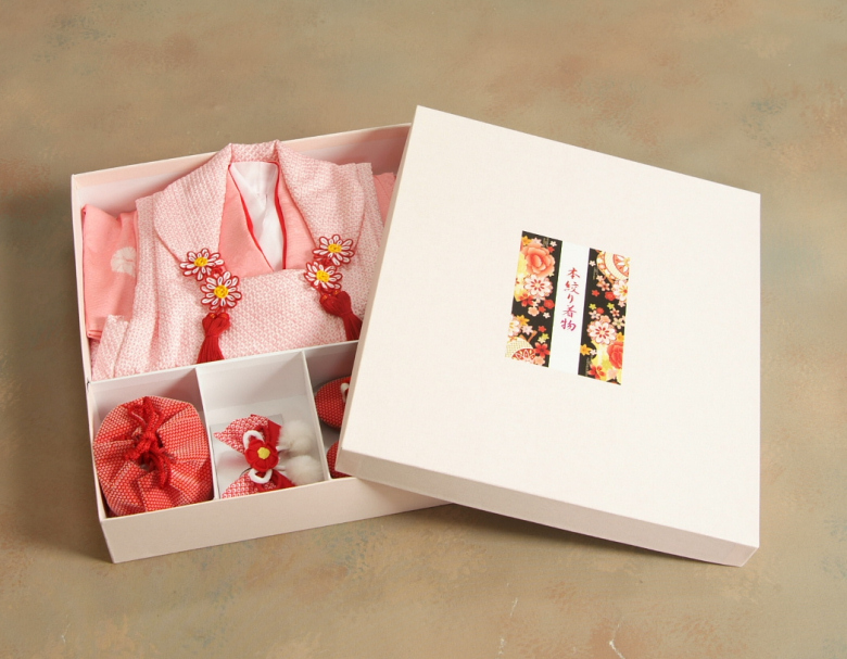 京美 七五三 正絹 被布セット 着物 3歳 女の子 ピンク 本絞り 鹿の子絞