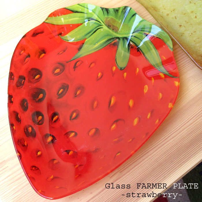 DULTON（ダルトン） トレイ プレート イチゴ Strawberry ガラス 食器