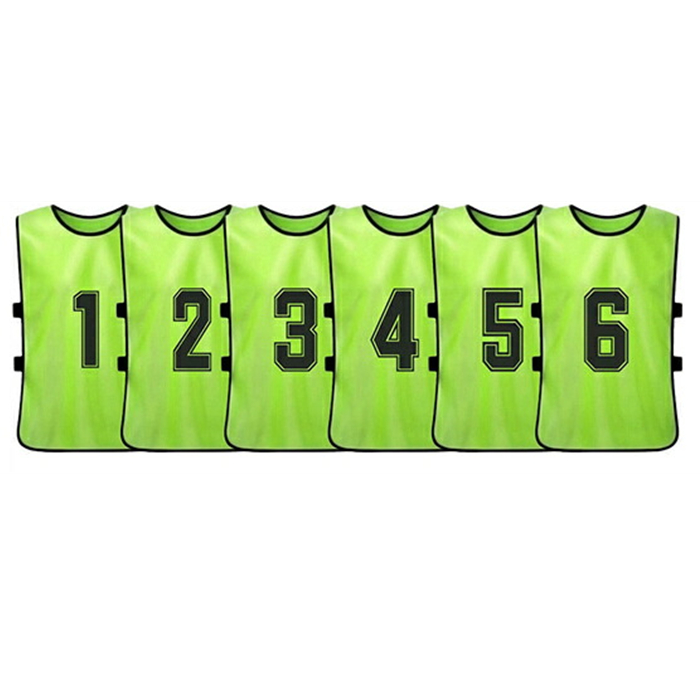 ビブス サッカー ジュニア バスケット 6枚セット 番号入り