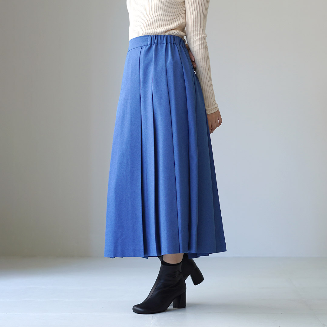 MidiUmi（ミディウミ） カラー プリーツ スカート / ロング Aライン