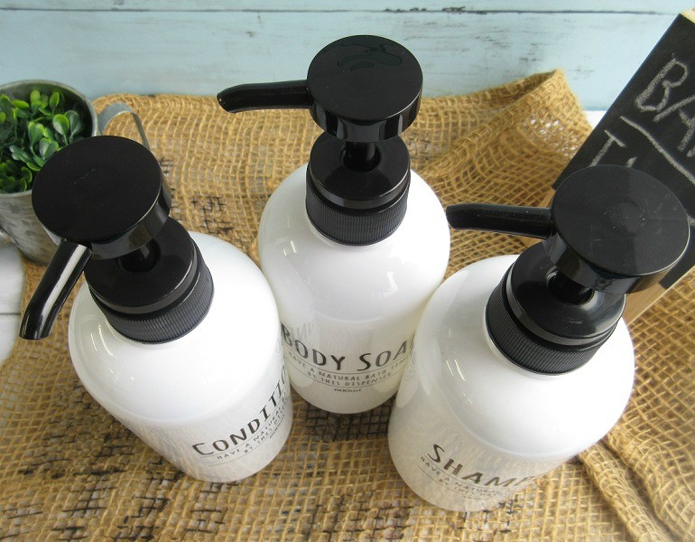 ポンプボトル ラウンド 3本セット シャンプー コンディショナー ボディ