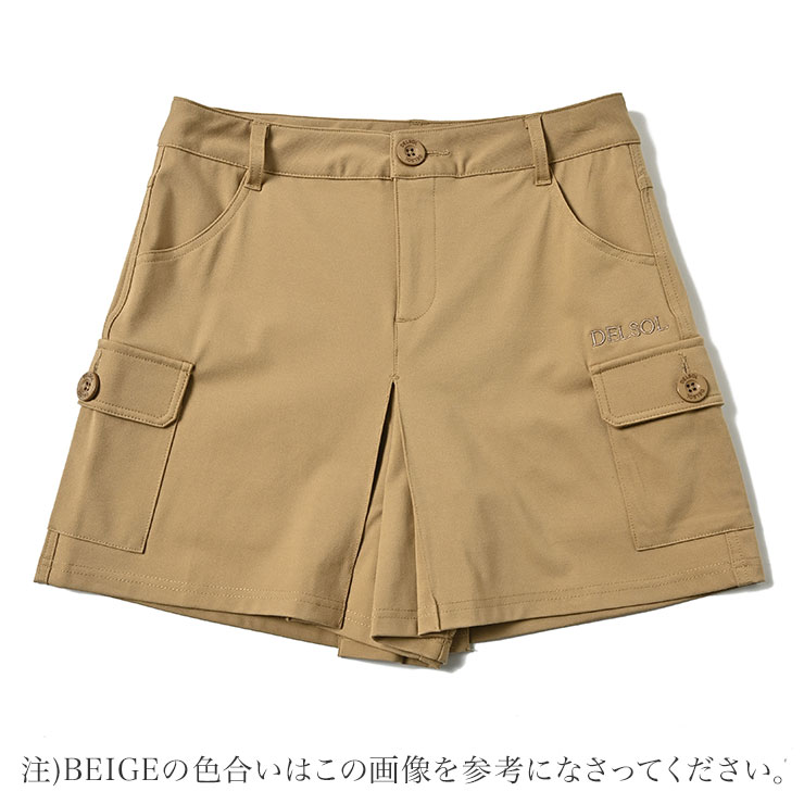 プリーツ入ストレッチキュロットスカート S/M/L/LL/3L 5サイズ