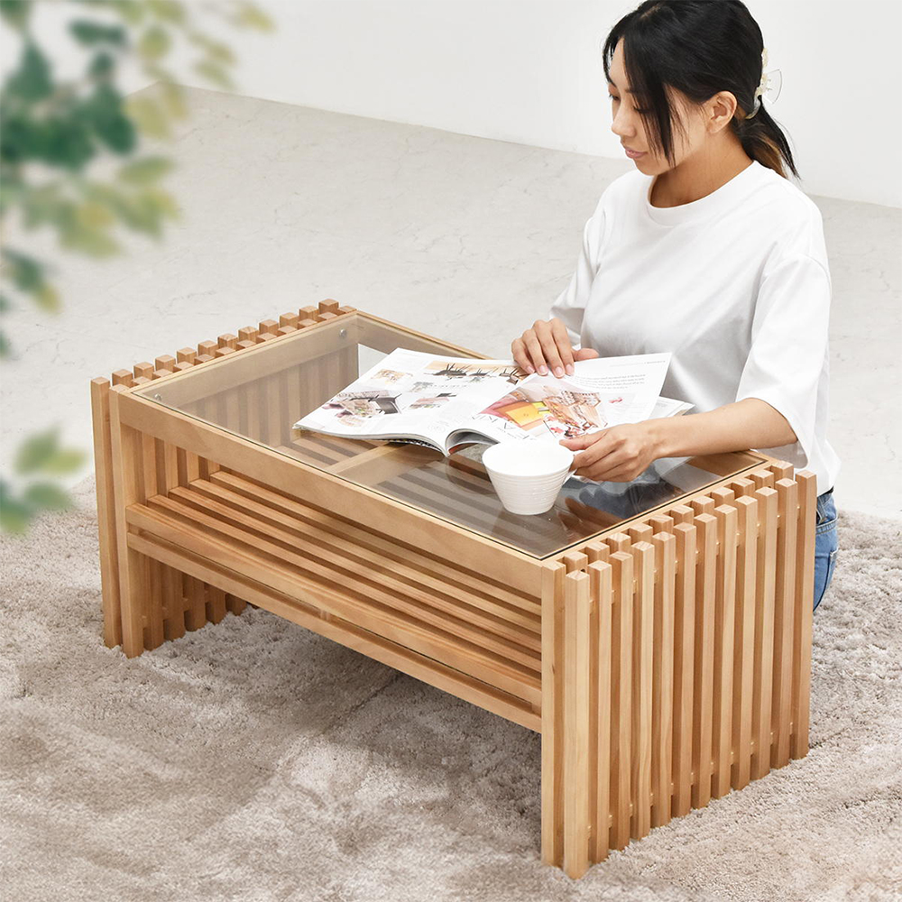 豪華2大特典) センター テーブル 収納 ロー おしゃれ 木製 机 長方形