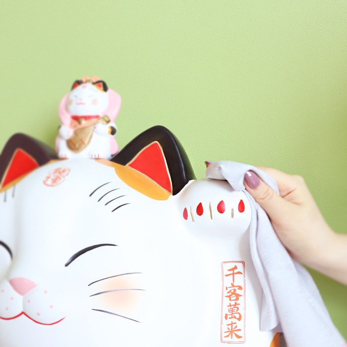 豪華2大特典)錦彩七福神招き猫 招き猫 七福神 薬師窯 瀬戸焼 置物 金