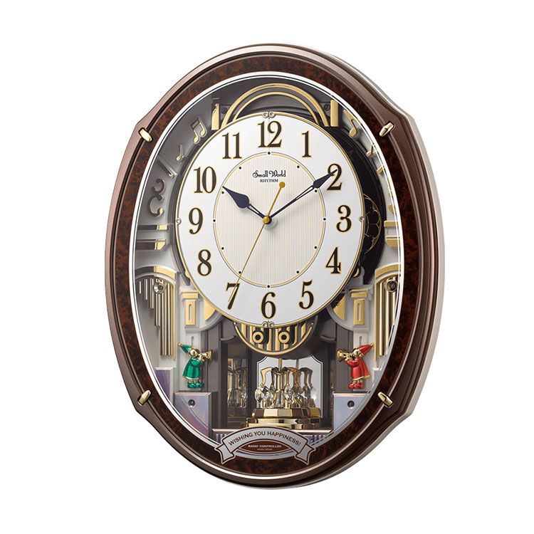 スモールワールド からくり時計 リズム時計 電波掛時計 掛け時計