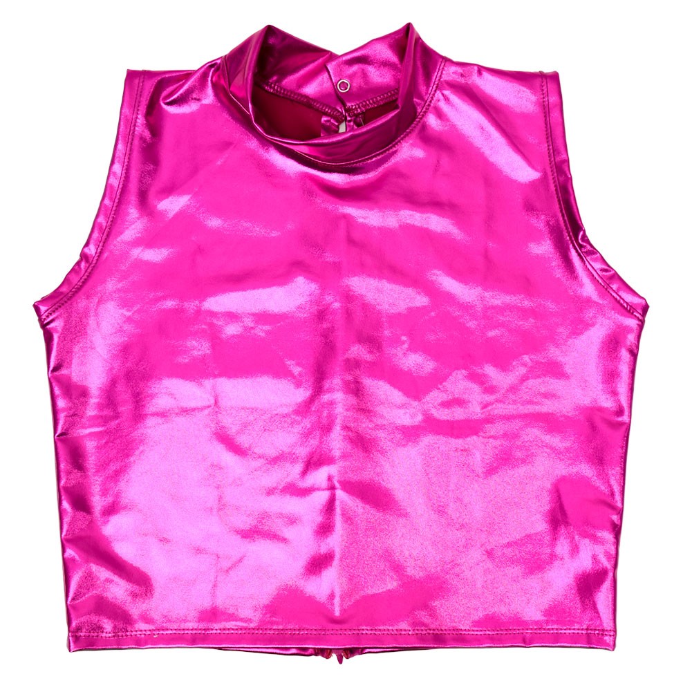 ヒップホップ衣装 トップス メタリック Tシャツ タンクトップ へそ出し