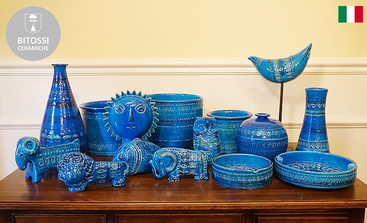 輸入雑貨 BITOSSI ビトッシ 花瓶 フラワーべース リミニブルー 小丸