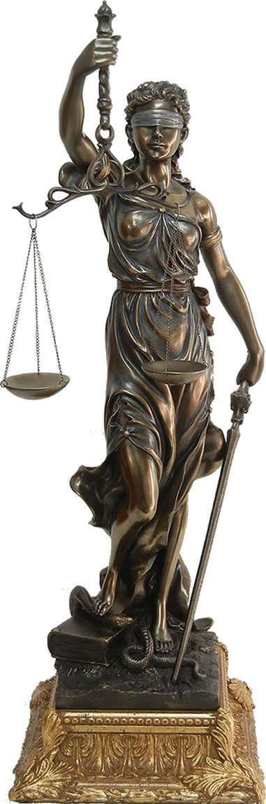 正義の女神 テミス 置物 オブジェ ブロンズ仕上げ 法の女神 ブロンズ風