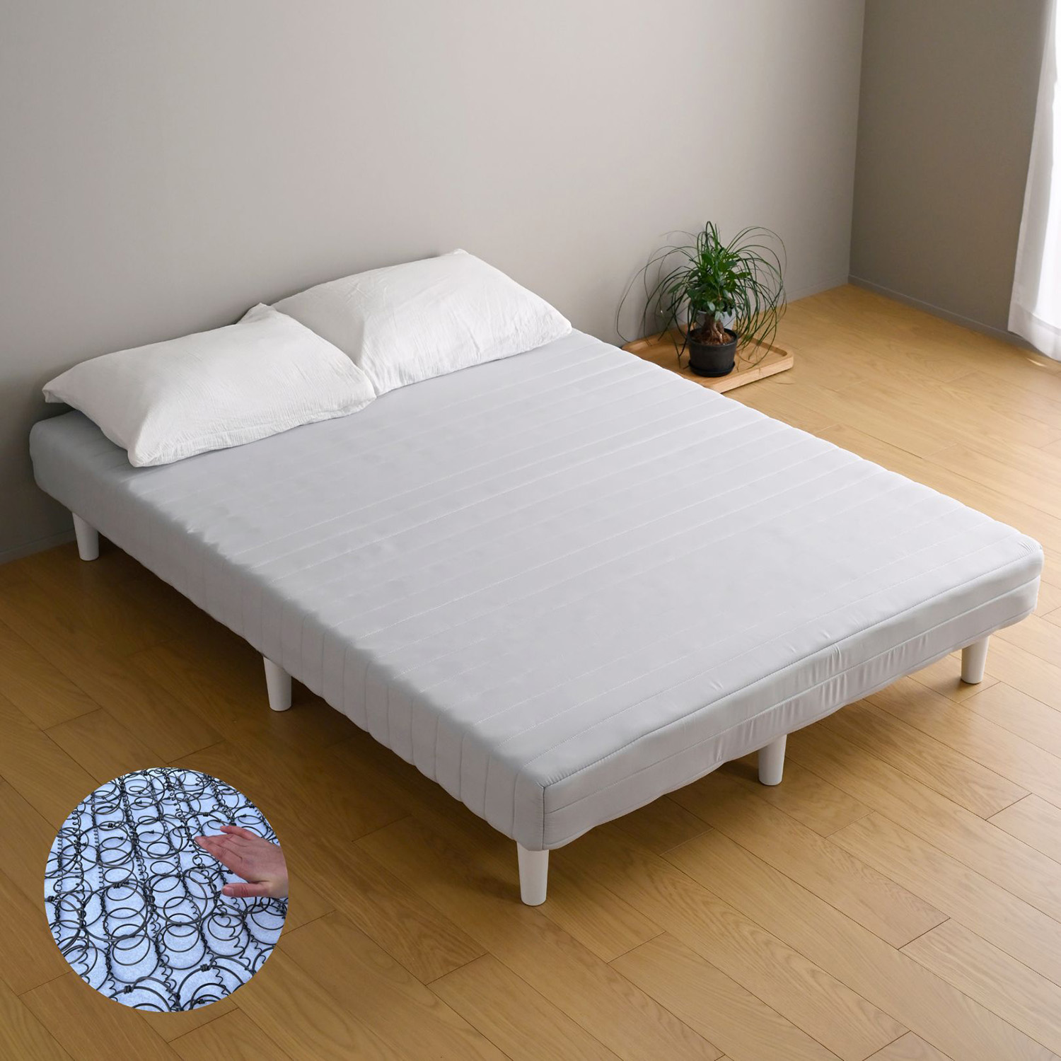 山善（YAMAZEN） ベッド 脚付きマットレス ダブル 組み立て簡単